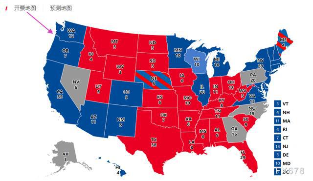 美国选举最新地图，揭示选举态势与未来趋势
